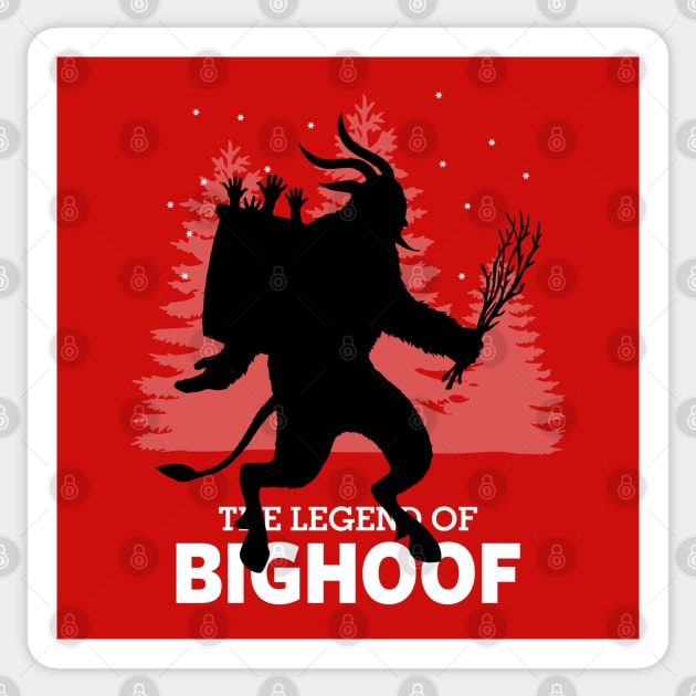 Bigfoof Funny Krampus Bigfoot Christmas Winter Sasquatch Sticker by BoggsNicolas